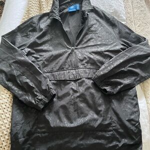 Adidas Men's Black Windbreaker Quarter Zip Pullover Size M